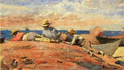 Winslow Homer Three Boys on the Shore oil painting image
